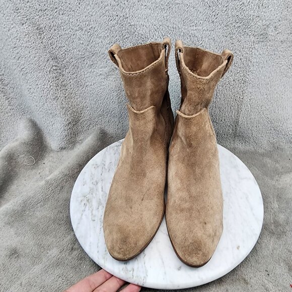 Vince Camuto Shoes Womens Size 8 Maves Brown Suede Block Heel Ankle Boots *GUC* - Picture 3 of 14